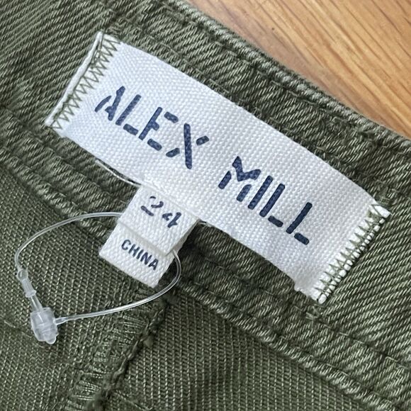 ALEX MILL Phoebe Straight Leg Cargo Pants Size 24 Green Casual Utility Cotton - Picture 5 of 13